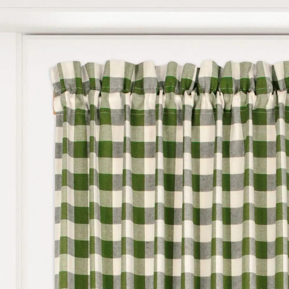 PowerSellerUSA French Door Curtain, Elegant Buffalo Plaid Curtains for Front